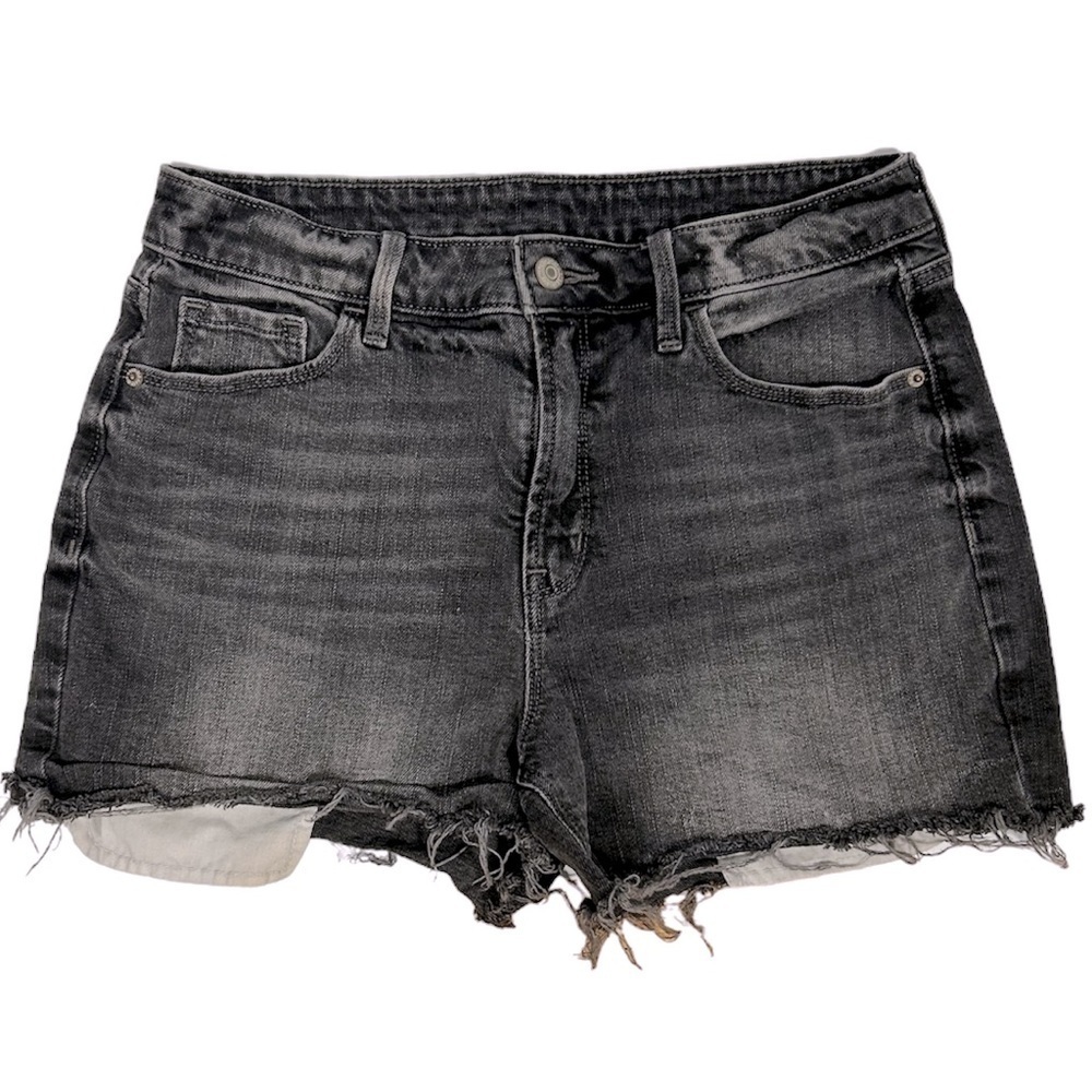 Old Navy High Rise Brenda Jean Short Size 8 Grey Raw Hem